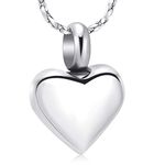 High Polished Stainless Steel Blank Love Cremation Pendant Memorial Jewelry Ashes Holder Urn Keepsake Bracelet Accessories & Free Fill Kits (1-Silver)