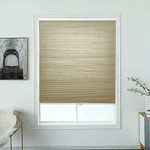 Langla-Shades Light Filtering Cordless Cellular Shades Bottom Up Honeycomb Window Blinds, Easy-to-Hang (Beige(Light Filtering), 30" W x 64" H)