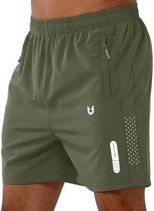 NORTHYARD Men's Athletic Running Shorts Quick Dry Workout Shorts 7"/ 5"/ 9" Lightweight Sports Gym Basketball Shorts Hiking Exercise ARMYGREEN-5inch L