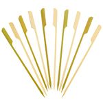 [100 Count] 7 Inch - 18cm Bamboo Wooden Paddle Picks Skewers for Cocktails, Grilling, Appetizers, Fruits, and Sandwiches