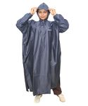 Goodluck Women's Big Size Poncho for rainy season, Rain Poncho, light weight reusable, packable and sturdy (IN, Alpha, 8XL, NavyBlue)