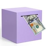 Adults Piggy Bank Must Break to Open, Unbreakable Stainless Steel Piggy Bank for Adults, Metal Savings Box for Cash Saving (Purple, 4.72 inch)