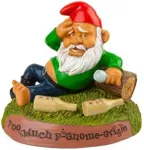 BigMouth Inc Hungover Garden Gnome, Too Much P-Gnome Grigio Saying, Funny Lawn Gnome Statue, Garden Decoration
