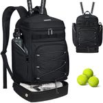 Ciihars Tennis Bag Tennis Backpack for Women and Men Large Tennis Bags to Hold 2 Tennis Racket,Pickleball Paddles, Badminton Racquet, Squash Racquet and Tennis Accessories(black)