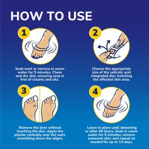 Dr. Scholl's Wart & Verruca Removal Plasters, 21 Pack – Fast Pain Relief, Washproof