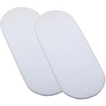 2 BabyPrem Fitted Cotton Bassinet Moses Basket Sheets 67 x 30cm WHITE