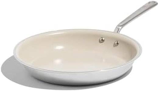 Made in Cookware - 12" Ceramic Non Stick Frying Pan (Stainless Handle) - 5-Ply Stainless Clad with Stay-Cool Handle - Professional Cookware