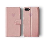 Tirita Phone Case Compatible with iPhone 5 / 5s / SE 2016 Flip Book Wallet Cover PU Leather Soft Pastel Tones Icon Lilac Pink Heart