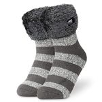 CityComfort Slipper Socks Women Teenagers - Fluffy Socks Non Slip Warm Fleece One Size Lounge Wear - Gifts for Women (Charcoal Marl)