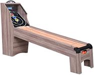 Hathaway Shooting Star 9-ft Arcade Ball Roll and Score Machine Table with LED Electronic Scorer and Sound, Great for Family Recreation Game Rooms, Driftwood