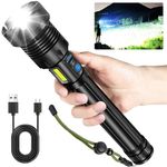 YUSEUB Rechargeable Flashlight,7 Modes COB & LED Flashlight 990000 High Lumens, Torch Light with Zoomable, IPX7 Waterproof, Output & Input, Brightest Flashlights for Camping, Emergencies, Dog Walking