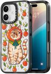 Rosarnnah Compatible for iPhone 16 Case Cute - Durable Shockproof 6.6 ft Drop Impact Phone Case - Black Funny Kitty Cat Design for iPhone 16 6.1"