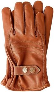 Riparo Motorsports Men's Winter Italian Nappa Leather Dress Driving Gloves Medium Brown