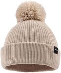 Bamery Infant Baby Winter Hat Toddler Knitted Beanie Kid Boy/Girl Acrylic Pompom Beanies 0-10 Years old (6-36 Months, Beige)