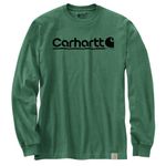 Carhartt Men's Relaxed Fit Heavyweight Long-Sleeve Logo Graphic T-Shirt, Frosted Balsam Heather, Large