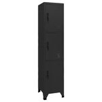 vidaXL Cabinet Storage Home Indoor Office Cupboard Hanger Shelf Secure Locker Cabinet Furniture with Compartments Black 45 cm Steel