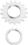 ECSiNG Bike Sprocket Fixed Single Speed Cog Thread Ribg High Strength Steel Bicycle Flywheel Sprockets Parts for Fixed Gear Bike 17T with Lock Ring