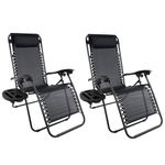 Lavish Home 80-ANTIG-3 Zero Gravity Lounge Chairs, Black