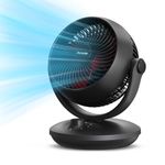 Acoolir Fan for Bedroom, 24dB Low Noise Table Fan, Strong Airflow Air Circulator 70° Oscillating 100° Adjustable Tilt, 3 Speeds, Portable Desk Office, Kitchen, Home, Black-Red