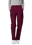 Adar Universal Scrubs for Women - Tapered Cargo Scrub Pants - 506 - Burgundy - M