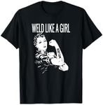 Weld Like A Girl Welder Woman Welding Wife Womens Metal T-Shirt