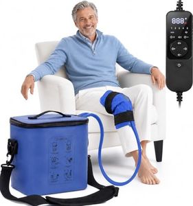 Fiveoffo Ice Machine for Knee After Surgery, Cold Therapy Machine with Programmable Timer, Portable Knee Ice Machine, Quiet Pump, 5 Flow Levels, 12H Cooling, Knee Replacement, Swelling Reduction