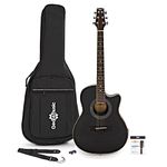 Roundback Electro Acoustic Guitar by Gear4music with Accessories Black