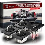 MZS Tie Down Anchors, Retractable D-Ring Compatible with 1998-2024 F150 | 2017-2024 F250 & F350 Super Duty | 2017-2024 Raptor - All Metal, Top Side, 4 Pack