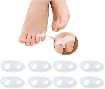 8 Pcs Soft Gel Toe Separators with Two Holes, Silicone Gel Little Toe Valgus Corrector Separator Straightener Protector for Women and Men Overlapping Hammer Toes