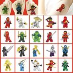 20 Pcs Ninja Temporary Tattoos Stic