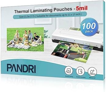 Laminating Sheets, PANDRI 100 Pack Thermal Laminating Pouches Holds 11 x 17 Inch, 5 Mil Plastic Laminator Paper 11.5 x 17.5 Inch, Clear Round Corner