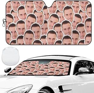 Personalized Windshield Sun Shade, 64"×33.5" Custom Sun Visor Customized Photo Or Text, Car Windshield Shades UV Protection Foldable for Most Cars SUVs Trucks