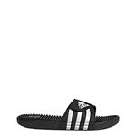 adidas unisex-adult Adissage 2.0 Stripes Sandal, Black Black Core Black/Footwear White/Core Black ,10 US