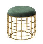 Pikify Perfect Posture Iron Pouffes & Ottomans Stool [Made in India] (37CM: Diameter, Dark Green)