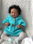 Anano Sleeping Reborn Baby Dolls 20 Inches Biracial Realistic Newborn Baby Doll Silicone Baby Doll African American Baby Girl Rooted Hair Real Looking Doll Toys for Age 3+ Birthday Gift