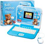 Happiegg Kids Laptop - Educational Toy with Colour Screen, 62 Activities for English Alphabet, Words, Math, Games & Music, Gifts for Boys Girls, Blue