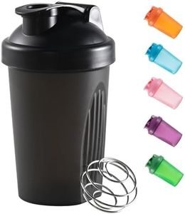 Shaker Bottle For Protein Powder Mixed Plastic Workout Water Bottle 400 ml with Mixball Non-Leak Cap Shaker Cups for Fitness Sports Gym Supplement Drinks Bottles (Black)