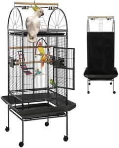 Sinopet 69-inch Large Bird Cage with Stand, Flight Cages for Parakeets & Play Top & Birdcage Cover for African Grey Quaker Amazon Cockatiel Sun Parakeet Green Cheek Conure Lovebird Eclectus Parrot