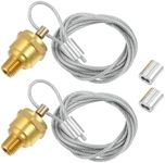 uxcell 2 Pair Air Tank Drain Valve Plug Fitting 1/4" NPT with 60" Cable Valve for Semi Trucks for Haldex Manual Brake Reservoir Drain Valve 12105 N3613AD, VMRS 013010192