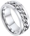Spinner Rings for Men Stainless Steel Size 11 Finger Ring Thumb Rings Spinning Fidget Ring for Anxiety