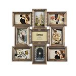 ARPAN Vintage Gold Multi Aperture Picture Photo Frame, Holds 9 x 6x4 Photos, Best Gifting Frame, Family Frame