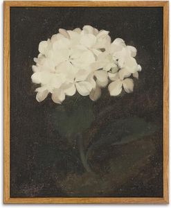 KBKBART Framed Wall Art Vintage Wall Art Room Decor, White Hydrangea Still Life Flower Canvas Oil Painting Prints for Wall Decor, Classical Floral Wall Decor, Bedroom Bathroom Wall Pictures