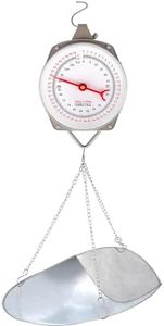 Tellegloww 1 Set 110 lbs Large Display Hanging Scale with Scale Scoop Kitchen Dial Weight Scale Silver Industrial Spring Scales for Shopping Traveling Food Produce Weighing