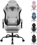 SITMOD Fabric Gaming Chairs with Footrest, PC Computer Ergonomic Video Game Chair for Adults Backrest and Seat Height Adjustable Swivel Task Chair with Headrest and Lumbar Support