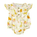 Mud Pie Baby Girls Bubble, Jungle, 6-9 Months