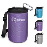 Qyibleri Chalk Bag - Waterproof Oxford Fabric Climbing Chalk Bag with Adjustable Belt & Drawstring, Large Opening and Built-in Skeleton Chalk Bucket for Bouldering, Weightlifting and Fitness