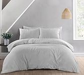 Adam Home Duvet Cover Set King Soft Microfiber Duvet Cover With 2 Pillow Cases Ultra Soft Bed Quilt Cover (Grey) 230 x 220 cm