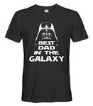 Cybertela Men's Best Dad in The Galaxy T-Shirt (Black, Large)