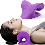 RESTCLOUD Neck and Shoulder Relaxer, Cervical Traction Device for TMJ Pain Relief and Cervical Spine Alignment, Chiropractic Pillow, Neck Stretcher (Purple)