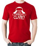 Witty Fashions You Serious Clark? - Funny Holiday for Him - Men's T-Shirt (Red, X-Large)